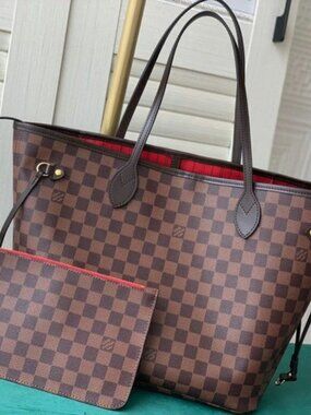 Louis Vuitton Neverfull MM Damier Ebene Tote Bag